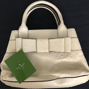 Kate Spade Charm City White Ostrich Bow Purse